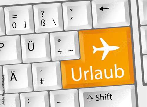 Urlaub Flugzeug Tastatur Deutsch