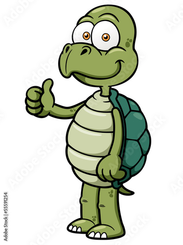Vector illustration of Cartoon turtle