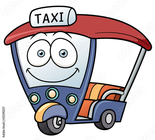 Vector illustration Three-wheeler,Tuk Tuk taxi car Thailand