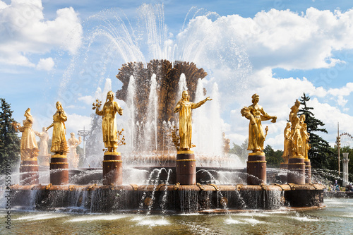 Fountain Friendship of Nations at VVC in Moscow photo
