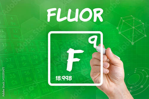 Obraz na plátně Symbol für das chemische Element Fluor