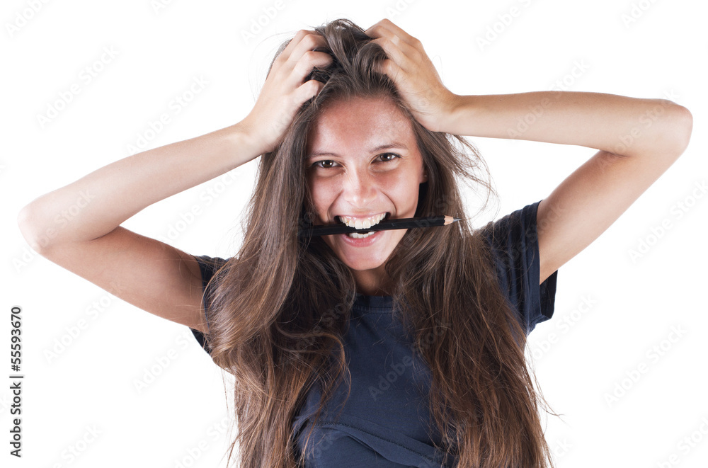 Girl with pencil