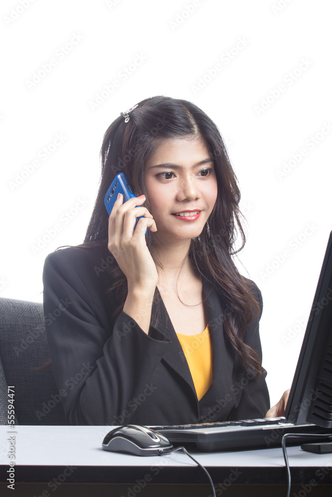 Woman talking on the phone