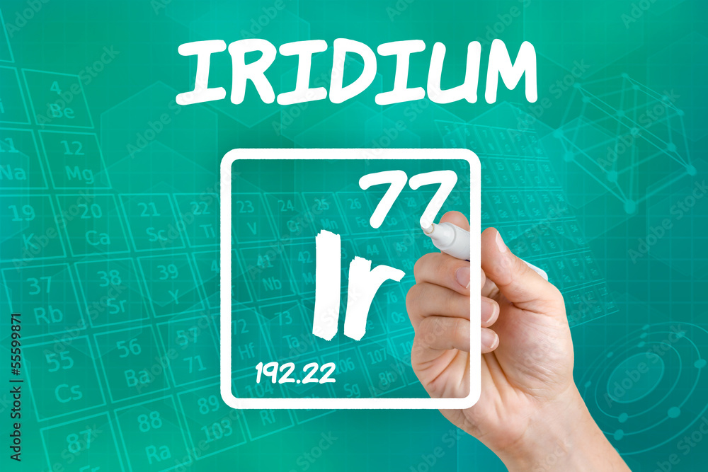 Symbol für das chemische Element Iridium Symbol für das chemische Element Iridium
