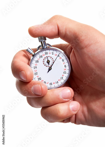Hand with a stopwatch.