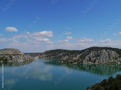 The Prukljan lake in the Krka river in Croatia