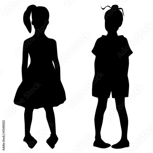 Silhouettes of two fashion girls