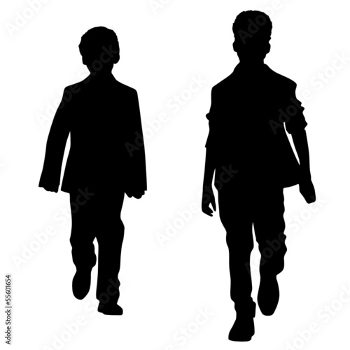 Silhouettes of two fashion boys