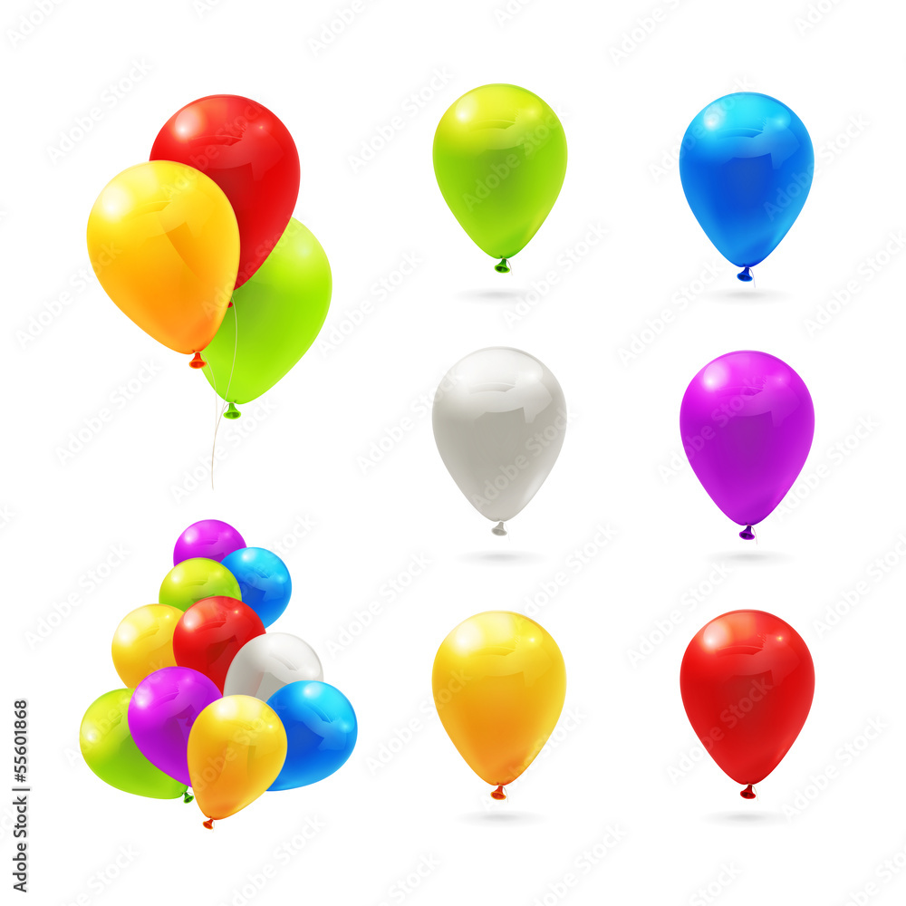 Toy balloons icon set