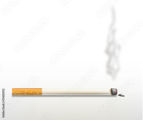 Smoking cigarette .