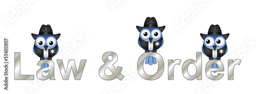 Law and order text with American Sheriffs