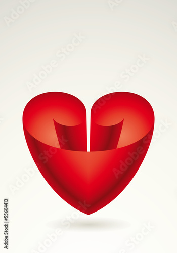 Sfondo cuore rosso cartiglio