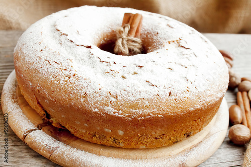 Cake with powdered sugar,ciambellone photo