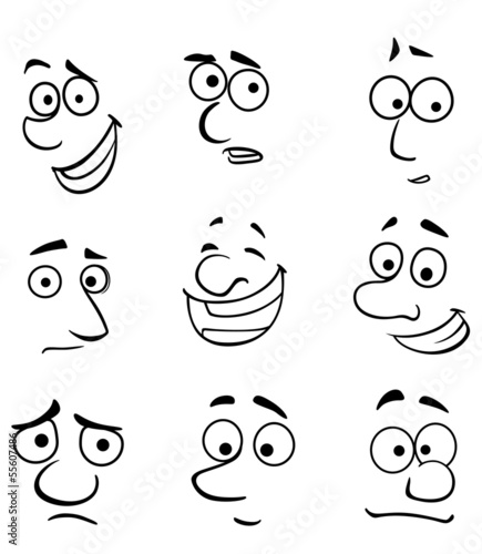 Cartoon faces with emotions
