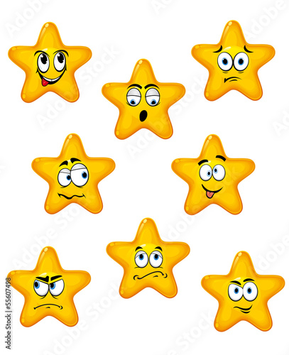 Cartoon stars with different emotions