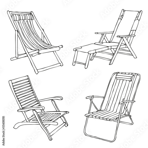Set of beach chairs