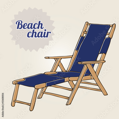 Travel vintage background with beach chair