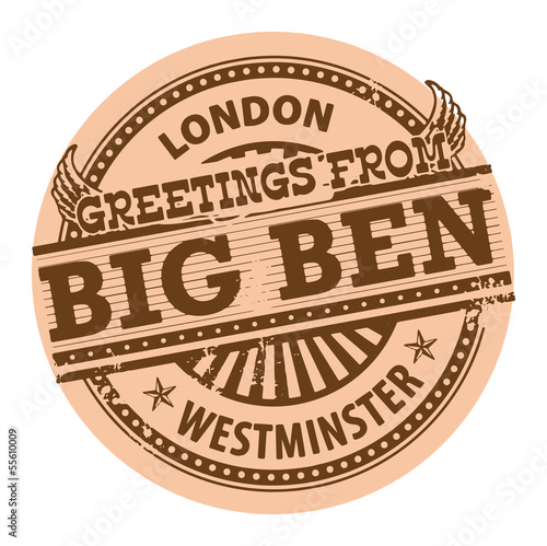 Stamp with text Greetings from Big Ben  London  vector