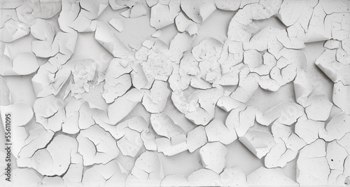 peeling painting texture with cracks. White grunge background