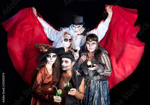 group of people on the Halloween party