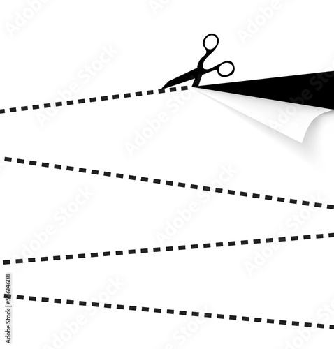scissors with cut lines.
