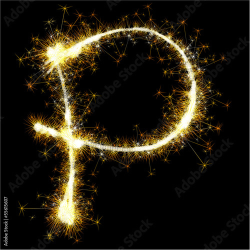 Vector sparkler alphabet.