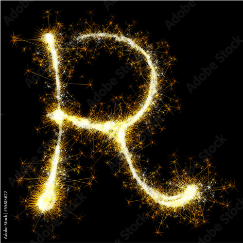 Vector sparkler alphabet.