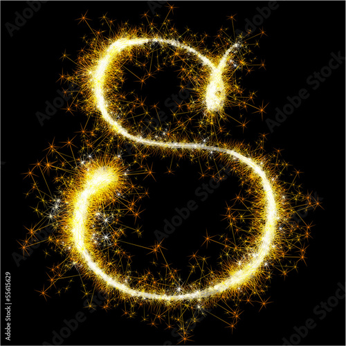 Vector sparkler alphabet.