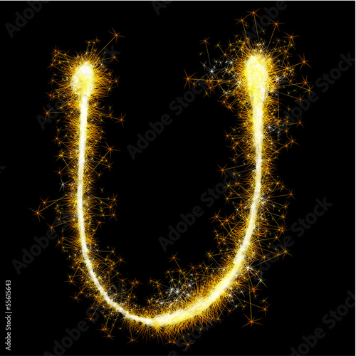 Vector sparkler alphabet.