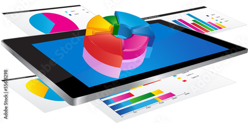 Tablet with 3d graph