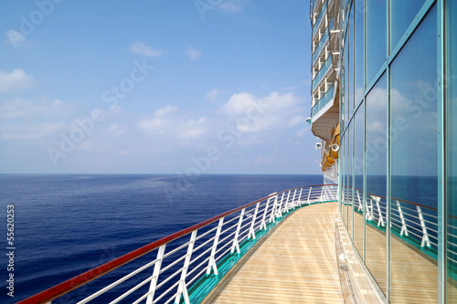 Luxury Cruise Liner Sails in Ocean