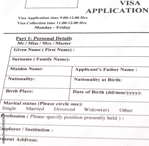Filling visa