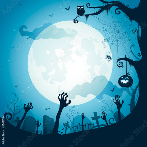 Halloween illustration - Graveyard