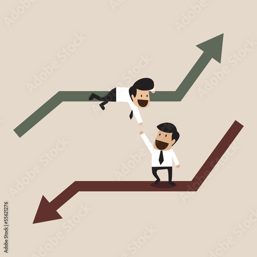 Businessman help each other