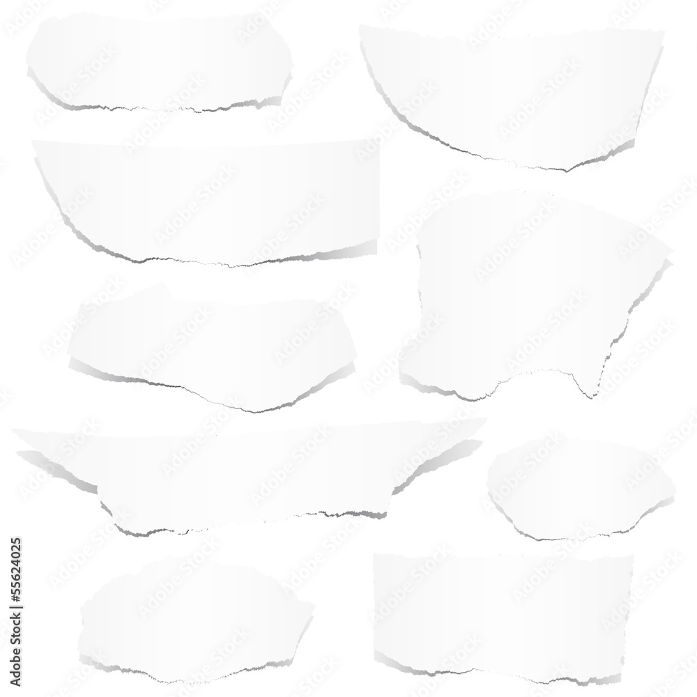 Sammlung - weiße Papierfetzen Sammlung - weiße Papierfetzen