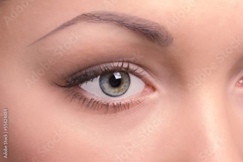 the right eye of a beautiful young woman