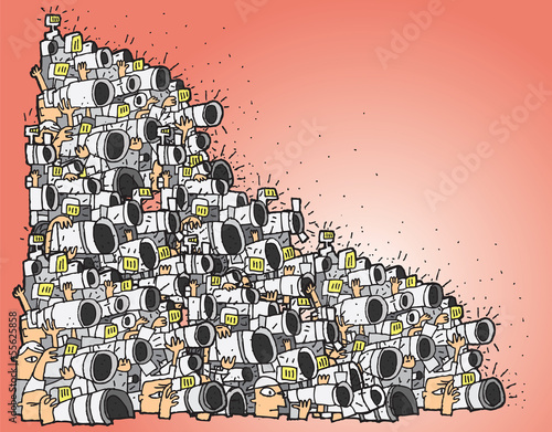 Paparazzi cartoon No.3 (huge composition)