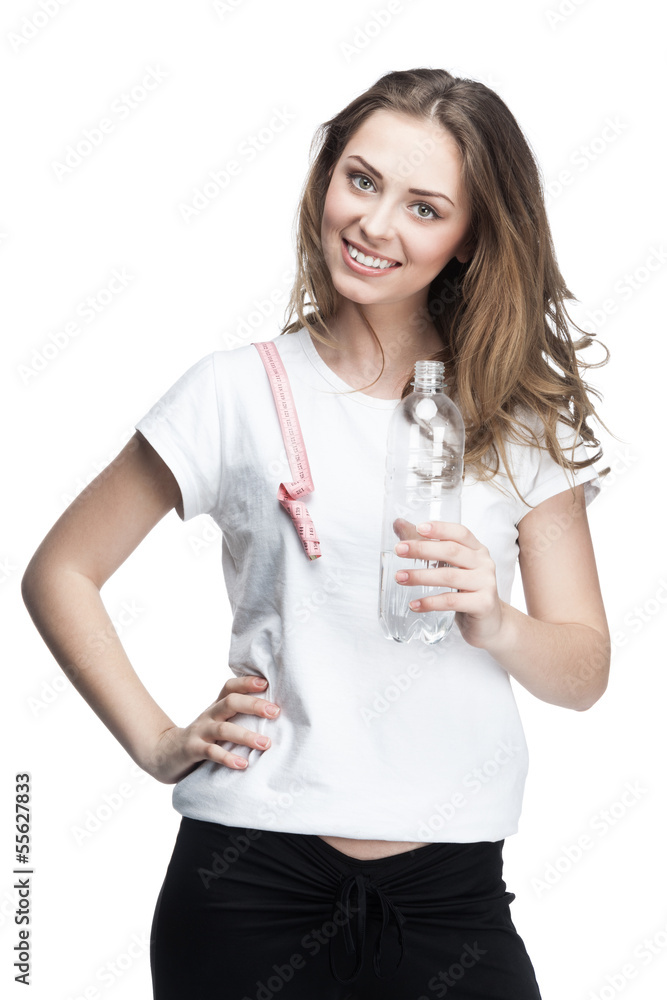 young woman holding glass of water young woman holding glass of water