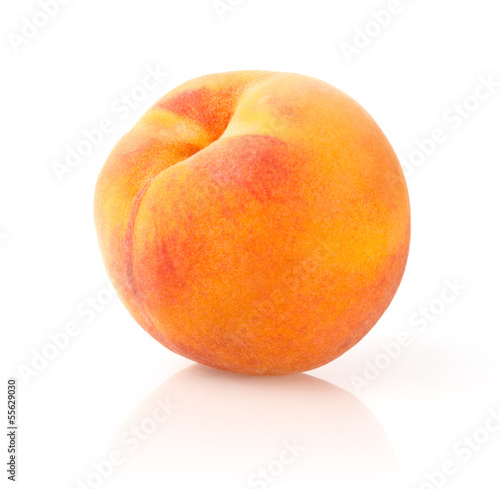Ripe Peach Isolated on White Background