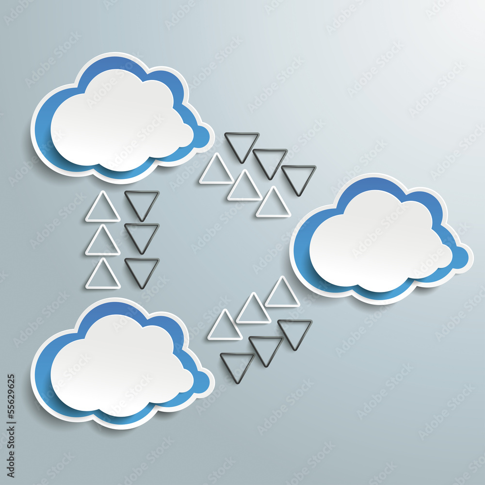 Three Connected Clouds Infographic Three Connected Clouds Infographic