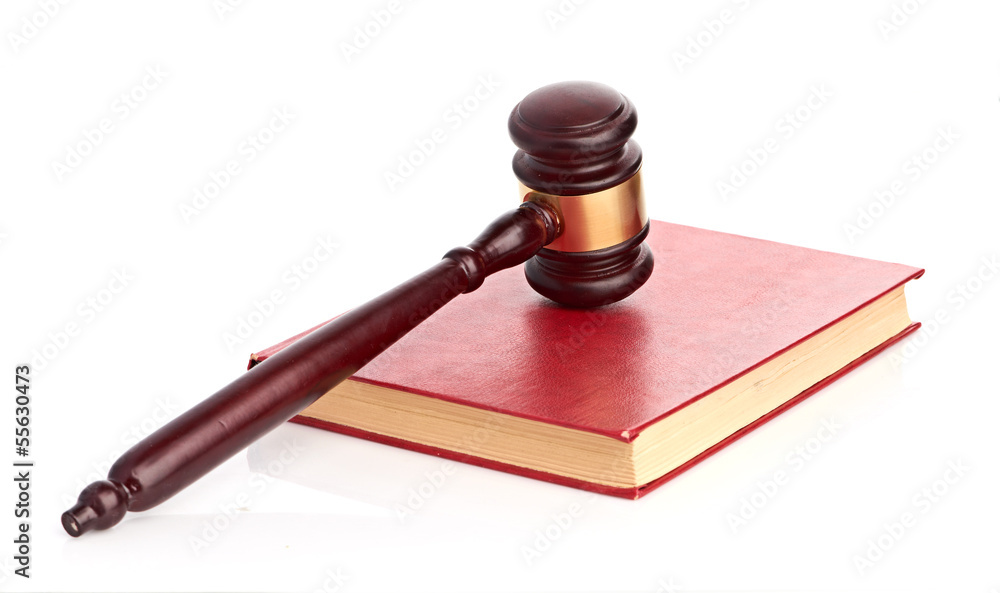 Judge's gavel on red legal book Judge's gavel on red legal book