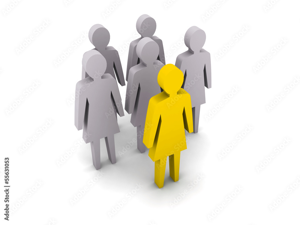 Women team. Leadership. Teamwork. Concept 3D illustration Women team. Leadership. Teamwork. Concept 3D illustration
