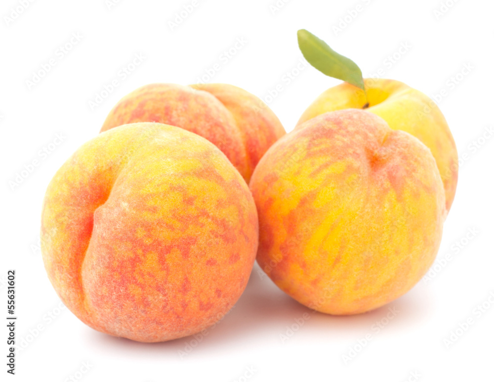 Ripe peach fruit isolated on white background Ripe peach fruit isolated on white background