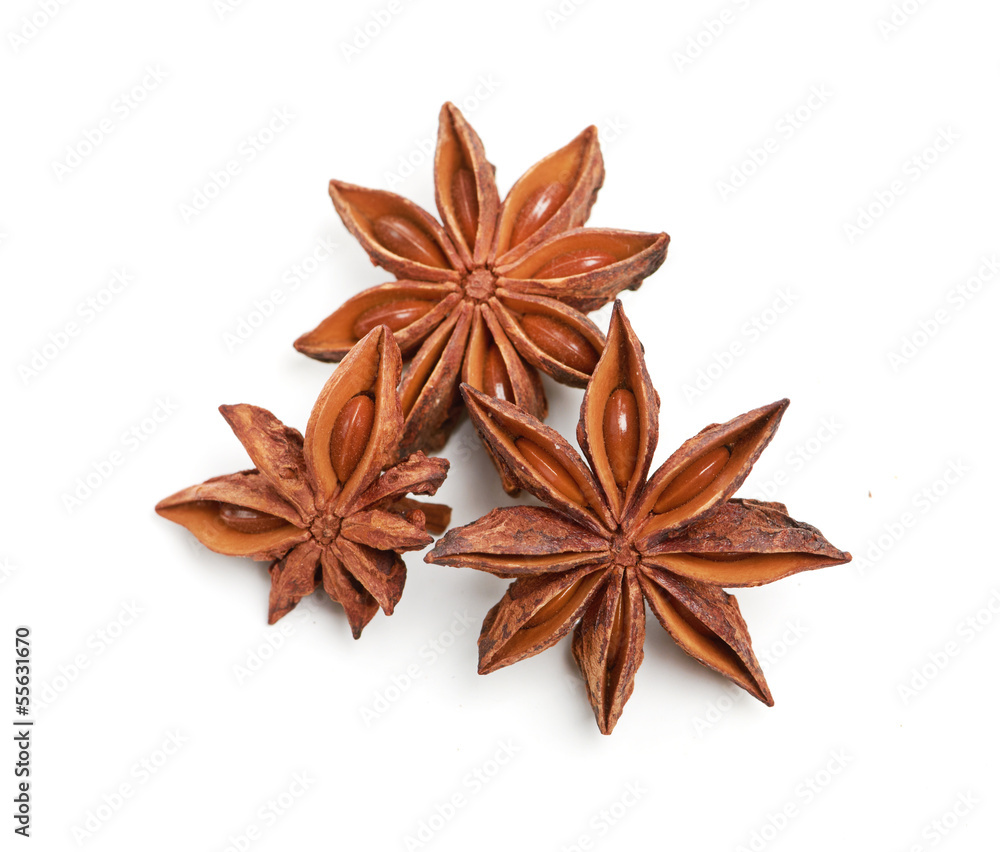 star anise isolated on a white background star anise isolated on a white background