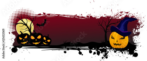 Grunge halloween background with pumpkins