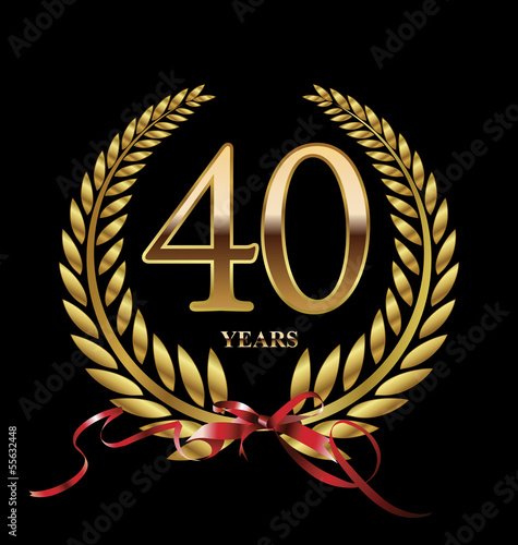 40 years Anniversary golden laurel wreath