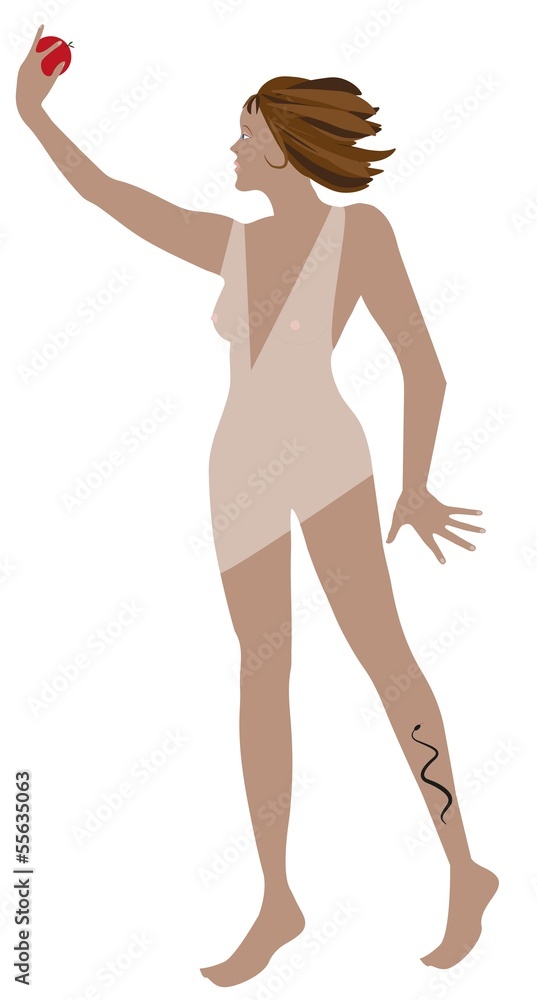 illustrazione di donna che coglie la mela del peccato illustrazione di donna che coglie la mela del peccato