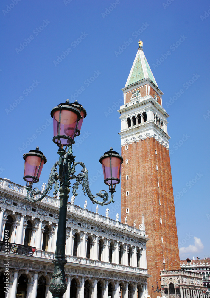 Saint Mark campanile on San Marco square in Venice, Italy
