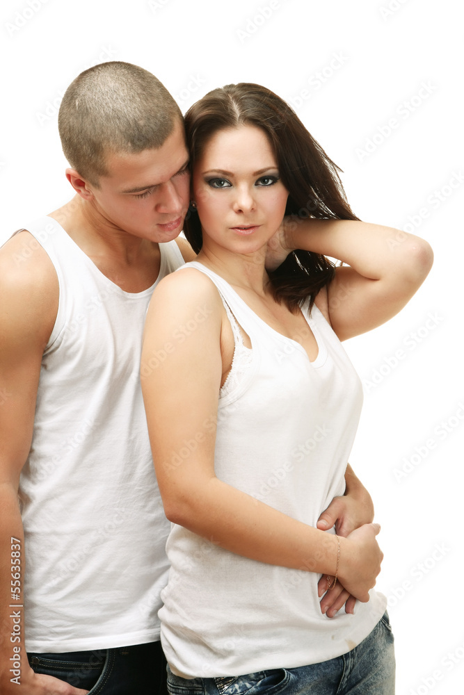 Loving couple isolated on white background Loving couple isolated on white background