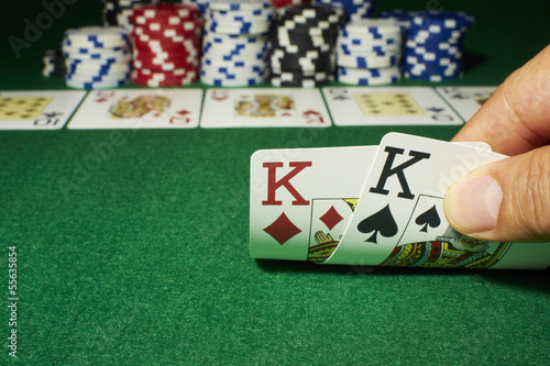 Poker, Show down, Tisch, Jeton, Zwei Könige